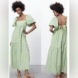 Zara Puff Sleeve Maxi Dress
